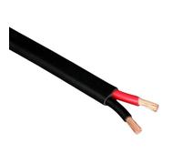 2 CORE ELECTRICAL FLAT CABLE 0.5-0.75mm² TWIN FLEX WIRE RED BLACK FLEXIBLE 14A (0.75mm² (1m length))
