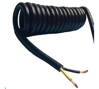 2 Core Telescopic Spiral Cable Wire 4mm Square 15A 20A High Power Mechanical Spring Cable Spiral Extension(Stretch 4 Meter)