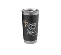 2 Corinthians 5:7 Walk by Faith Not by Sight Bible Stainless Steel Insulated Tumbler