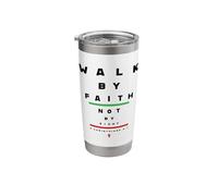 2 Corinthians 5:7 - Walk by Faith Not by Sight Vision Chart Stainless Steel Insulated Tumbler