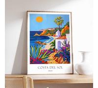 2 Costa Del Sol Poster Spain Poster Andalusia Poster Mediterranean Poster European Poster Costa Poster A5 - Wall Art Home Decor Movie Poster Canvas Film Cinema Retro Vintage Cult Classic Nostargic Sa