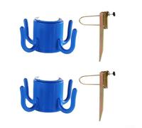 2 Count Outdoor Umbrella Spike Holder Made of Rust Resistant Galvanized Steel Fits Pole Diameters 20-35 mm Secure Ground Anchoring for Wind Resistance