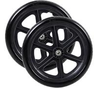 2 Counts 16 Inch Wheelchair Rear Wheel Replacement Accessory 16x1.75, Solid Rubber Tires with 12mm Bearings for Manual Wheelchairs(Black)