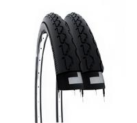 2 Covers 24 x 1 3/8 (37-540) Pair of Black Tyres for Wheelchair with Disabled Wheelchair City Bike 24 Inches
