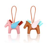 2 Creative Cute Pendants, Cartoon Horse Pendants, Pu Leather Keychain, Ladies Keychain.