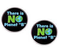 2 Creative Environmental Protection Pins, There is NO Planet “B” Pin, Save the Earth No Second Earth Alloy Pin Badge, Environmental Protection Day Earth Protection Day Activity Badge, Metal, no