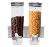 2 Cup 101oz Dry Cereal Dispenser Large Capacity Grain Dispenser Machine for Kitchen, Candy Dispenser Wall Mounted, Food Storage Container for Nuts, Coffee Beans, Candies, Food(Silver)