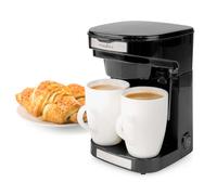 2 Cup Coffee Maker 0.25L Easy to Use Nylon Reusable Filter with Cups - Black