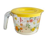 2 Cup Glass Measuring Cup with Lid, Wet and Dry Glass Measuring Cups with Handle, Microwave & Oven Safe, Dual Scale for Liquid Ingredients (500ml)