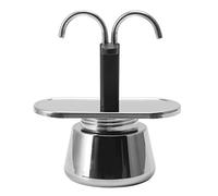 2 Cup Stainless Steel Moka Coffee Pot Fast Elegant Brewing Double Maker for Friendly Visits Compact Easy Carry Travel Gift, 5.5x6.3in