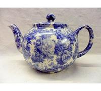 2 Cup teapot in Blue Laura Design by Heron Cross Pottery.