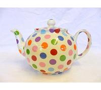 2 cup teapot in paint splashes design by Heron Cross Pottery.