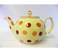 2 Cup teapot in Pink Polka spot Design by Heron Cross Pottery.