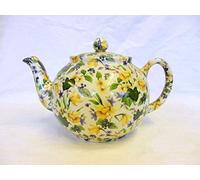 2 Cup teapot in Spring Daffodil Design by Heron Cross Pottery.
