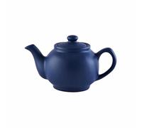 2-Cup Teapot - Small Ceramic/Glass Tea Pot for Loose Leaf, Herbal, Green, and Black Tea, Heat-Resistant and Compact for Home, Office, and Travel (MATT Navy)
