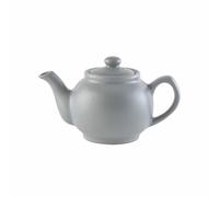 2-Cup Teapot - Small Ceramic/Glass Tea Pot for Loose Leaf, Herbal, Green, and Black Tea, Heat-Resistant and Compact for Home, Office, and Travel (MATT Grey)