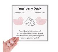 2 Cute Rose Quartz Duck Healing Crystal Gifts for Women, Anxiety Relief Worry Stones for Aults,Healing Crystals Ornaments for Boyfriend Girlfriend Wife Husband, Unique Meaningful Love Gifts
