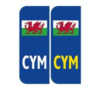 2 CYM Welsh Jack Flag badge Car REFLECTIVE Number Plate Vinyl Stickers