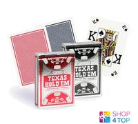 Cartamundi Copag Texas Hold 'em 104008325 - BOARD GAME - Silver Case - Deck Of 54 Cards - Poker Size Jumbo Index - 4 - Red