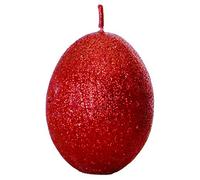 2 Deep Red Maroon Egg Shaped Candles Sparkly Effect Perfect for Christmas