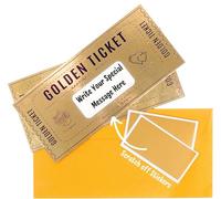 2 Deluxe Golden Ticket Surprise Scratch Off Card | Personalised Gifts for men | Scratch Card Reveal | Personalised Gift Voucher | Will You be my Bridesmaid Proposal | Unique Gifts for Boyfriends