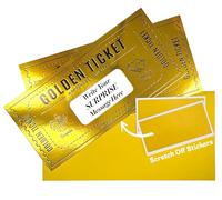 2 Deluxe Golden Ticket Surprise Scratch Off Card | Personalised Gold Gift | Birthday Present Ideas | Personalised Gifts for Him | Will You be my Girlfriend? | Unique Gifts for Him