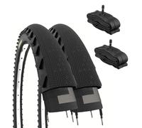 2 Demi Slick Tyres 26 x 1.95 + America Chambers | Tyres 50-559 Tyres for MTB Trekking Bike Hybrid Bike