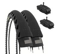 2 Demi Slick Tyres 26 x 1.95 + America Chambers | Tyres 50-559 Tyres for MTB Trekking Bike Hybrid Bike