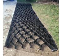 2" Depth Erosion Control Grid for Hillside Stabilization - Mesh Soil Support for Wet Clay Areas Easy to Cut Ideal for Gardens (2x/6.5x10ft)