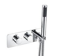 2 Dial 2 Way Round Thermostatic Concealed Valve Diverter & Shower Handset