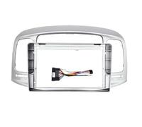 2 Din 7/9 Inch For Hyundai For Accent 2008-2012 Car Radio PC ABS Plastic Fascia Panel Frame And Cable Dash Mount Kit Car Radio Fascia(9 inch silver-cord)