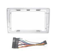 2 Din Car Radio Fascia Compatible with H-1 Starex i800 iLoad iMax Auto Stereo DVD Head Unit Dash Panel Frame Kit + Harness Cable Navigation frame(Silver frame cable)