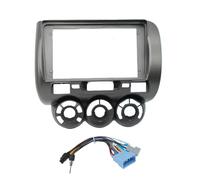 2 Din Car Radio Fascia For Fit For Jazz For City 2002-2008 Stereo Audio Player DVD Panel Dash Kit Frame Center Console Holder(RHD and Cable A)