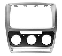 2 Din Car Stereo Radio Fascia Panel Plate Frame CD DVD Audio Dash Mount Trim Compatible with Octavia Manual A/C 2010 2011 2012 2013