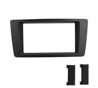 2 - DIN Fascia Navigation Trim Kit, Dashboard Panel Replacement for 2004-2013 and Laura 2004-2008, Black ABS Radio Face Plate with Brackets for Seamless Fit