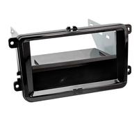 2-DIN front adapter for with empty pocket Seat / Skoda / VW black piano