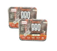 2 Disposable Portable BBQ Grill Tray Instant Light Charcoal Barbecues Quick & Easy To Usewith Top-line Card, For Garden BBQs, Camping, Fishing, Summer Picnic Set
