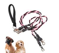 2 Dog Rope - Outdoor Double Elastic Pet Training Tool | 360 Degree Swivel Elastic Pet Supplies | Two Large Dog Leads for Training for Puppy Small Large Breed Walking Running Camping