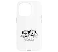 2 Dogs Angels Hell Devil Satan Heaven Conscience Cartoon Fun Case for iPhone 15 Pro