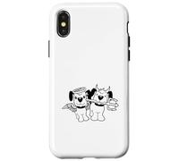 2 Dogs Angels Hell Devil Satan Heaven Conscience Cartoon Fun Case for iPhone X/XS