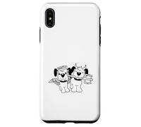 2 Dogs Angels Hell Devil Satan Heaven Conscience Cartoon Fun Case for iPhone XS Max
