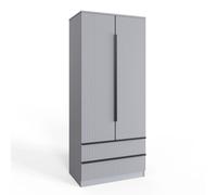 2 Door 2 Drawer Combination Wardrobe Dark Matt Grey FWStyle Grey One Size