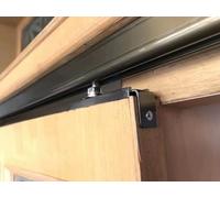 2-Door Aluminium Sliding Track System - 1m/2m/4m/5m/6m Bronze Invisible Hardware Kit for Interior Doors Ceiling & Wall Mount Smooth Rolling Door Solution (1m)