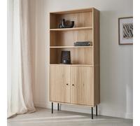 sweeek 2-door Bookcase With Wooden Decor & Metal in Light Brown sweeek Light Brown