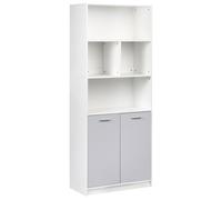 2 Door Bookcase ZEHNA Grey/ White