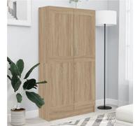 2-Door Bookshelf Deep Bookcase Book Storage Cabinet Living Room Display Unit