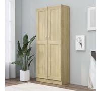 2-Door Bookshelf Deep Bookcase Book Storage Cabinet Living Room Display Unit