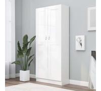 2-Door Bookshelf Deep Bookcase Book Storage Cabinet Living Room Display Unit