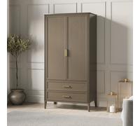 2 Door Double Wardrobe with Drawers - Dark Wood
