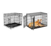 2 Door Folding Durable Steel Rust Resistant Training & Travelling Dog Puppy Cage Carrier For Pets (Small (61 x 49 x 43cm))